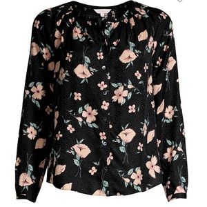 NWT Rebecca Taylor Daniella Floral LS Blouse